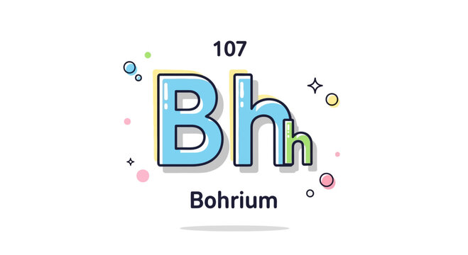 Bohrium element symbol illustration with copy space