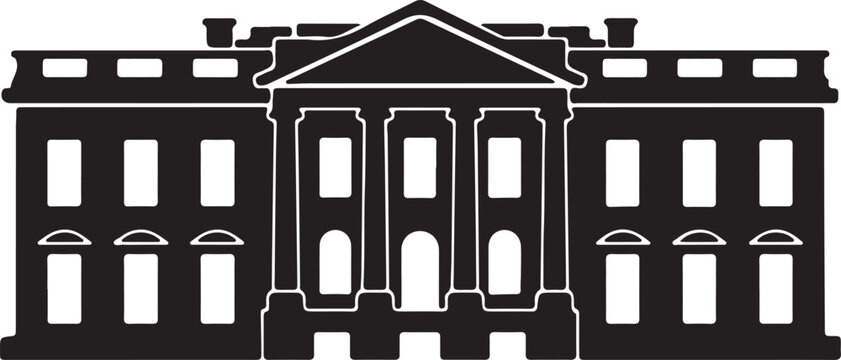White house icon in pure silhouette