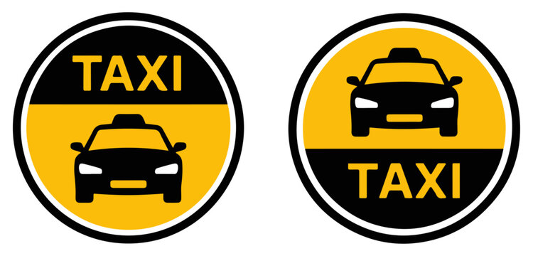 taxi service car transport icon set