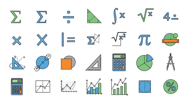 Collection of math symbols, formulas, and tools
