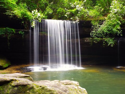 Backpacking and hiking to Caney Creek Falls in the lush temperate forest of the Bankhead National Forest in Alabama.  