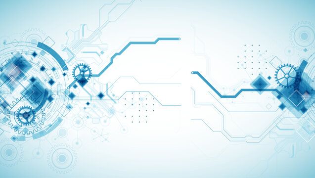 Abstract  technological background  with cogwheels and plexus effect. Vector