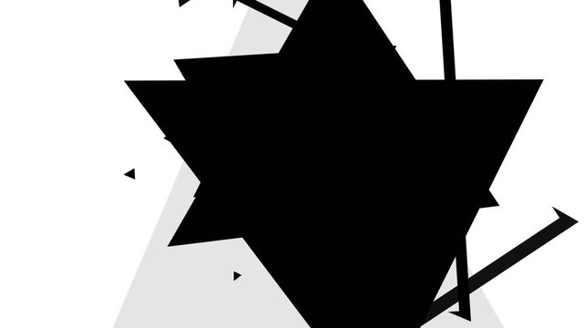 Abstract Geometric Starburst Silhouette With Sharp Edges On White Background