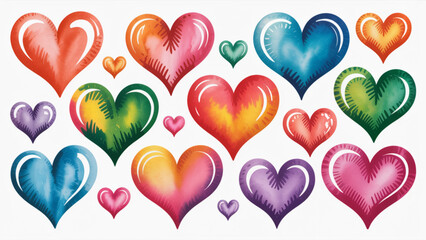 Colorful abstract seamless pattern with wavy hearts and floral designs Vector © MDHASEN