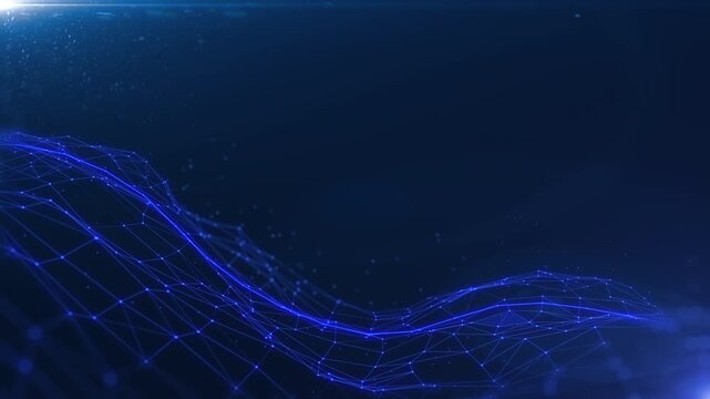 Light Blue Abstract Technology Digital Polygon Line Communication Network Concept With Data Connection Structure Transfer Moving 4K Motion