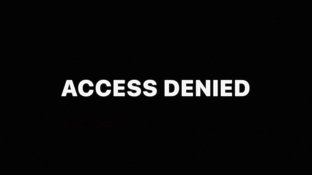 Distorted Text Glitch Effect With Access Denied Message On Black Background