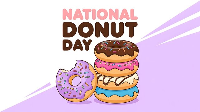 National donut day celebration with sweet donuts