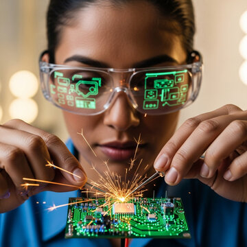 Technician with Microchip