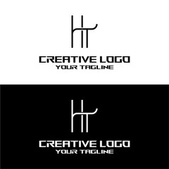 Obraz premium creative letter logo ht design vector