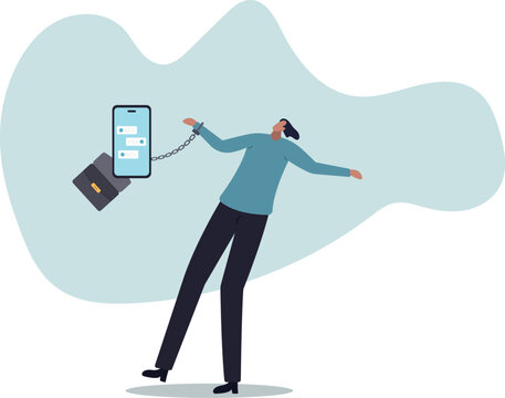 Nomophobia or no mobile phone phobia, smartphone and social media addicted or fear of missing out .human life and situation.