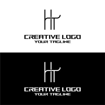 creative letter logo ht design vector