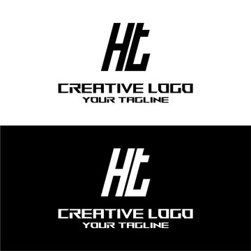 creative letter logo ht design vector