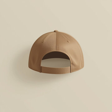 Beige baseball cap with flat brim displayed against neutral studio background