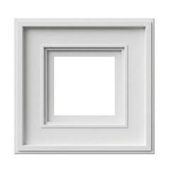 Fototapeta premium Concentric Square Frames Mockup, White Bordered Empty Space