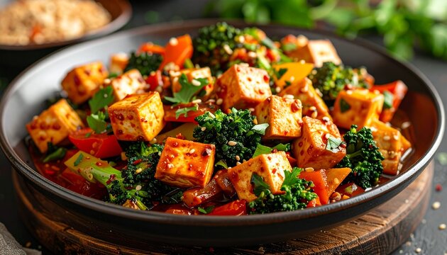 Gem&uuml;sepfanne mit Tofu und So&szlig;e