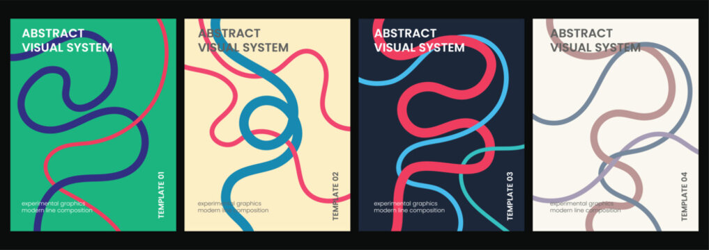 Modern Abstract poster Background Templates with Creative Curvy line