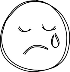 Doodle Sad Crying Face For Scrapbook © Candra Dewi
