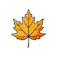 Obraz premium Simple Stylized Autumn Maple Leaf Illustration in Warm Orange Tones