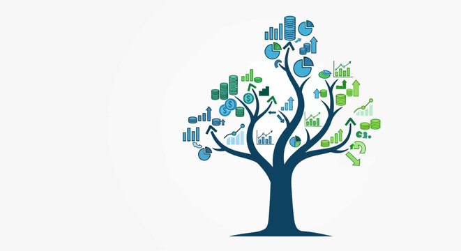 Tree with green and blue leaves.