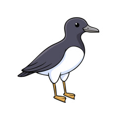 Obraz premium Charming Cartoon Bird with Dark Gray and White Plumage