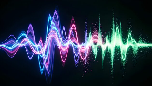 Neon Sound Wave Abstract Background