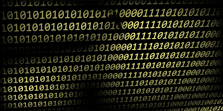Bitcoin crypto currency search in binary code, cyber space, vector