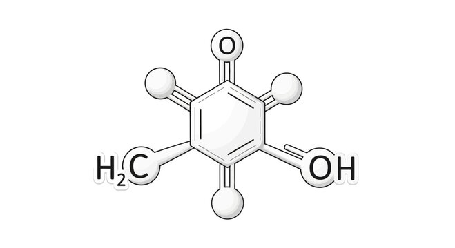 Chemical Structure Illustration with Copy Space for Science and Education