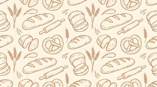 Seamless Bakery Pattern Illustration