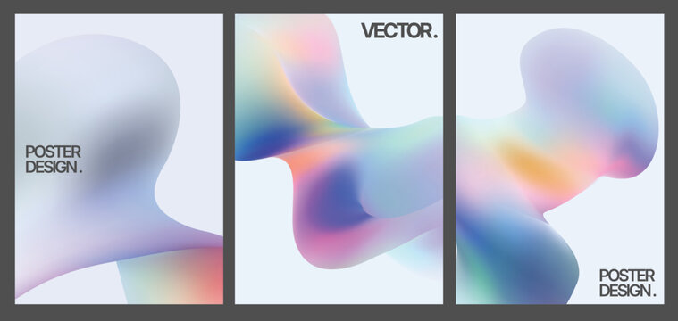 Vivid gradient visuals, Colorful flowing forms with metallic highlights