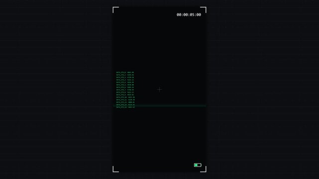 Digital data interface showing changing numerical statistics on screen