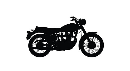Fototapeta premium Classic motorcycle side view black silhouette high quality