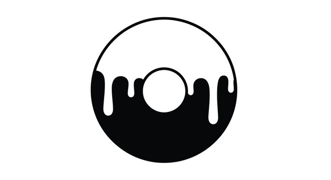 Donut with bite mark silhouette high quality professional