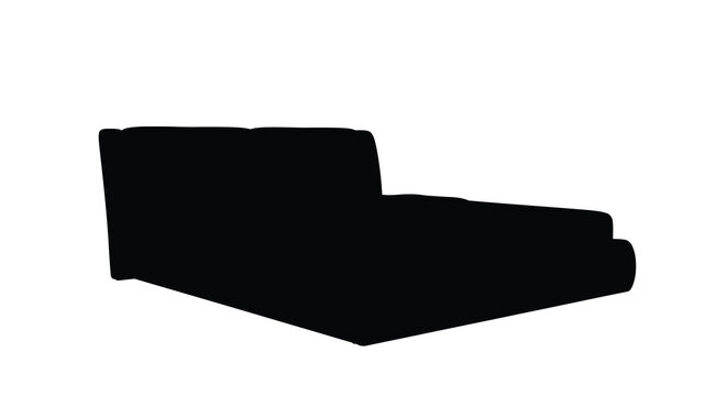 Sectional sofa silhouette against a white background