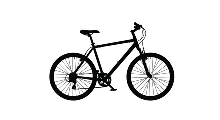 Fototapeta premium Mountain bike silhouette against a white background