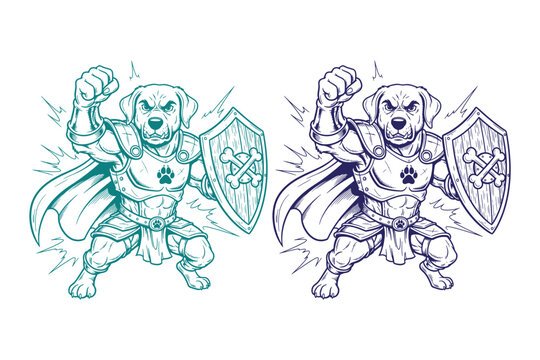 Beagle Warrior Mascot Illustration 1