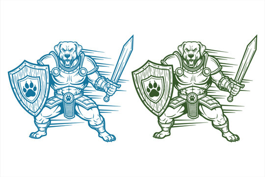 Beagle Warrior Mascot Illustration