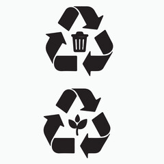 Obraz premium An eco-friendly green recycle symbol vector illustration featuring a circular arrow design to represent the environmental concept of nature conservation and sustainable waste reuse