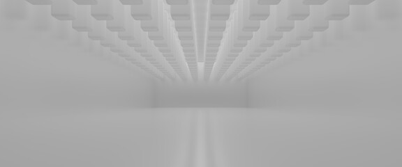 Fototapeta premium Abstract Futuristic empty floor and room Sci-Fi Corridor With light for showcase,room,interior,display products.Modern Future cement floor and wall background technology interior concept.3d render