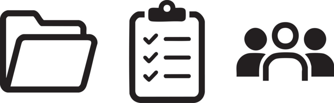 Three office business tools icon pack