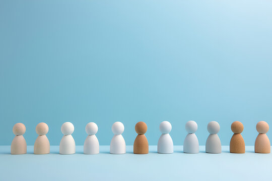 Single different figure among group representing individuality and standing out