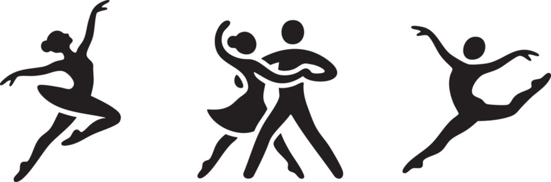 Creative Dance Movement Performance Icon Set