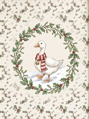 Fototapeta premium Watercolor woodland nursery animals art bundle. Featuring Silly Goose, rabbits, hedgehogs, and badger. Hand-drawn vintage kids wall decor prints collection.