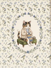 Fototapeta premium Watercolor woodland nursery animals art bundle. Featuring Silly Goose, rabbits, hedgehogs, and badger. Hand-drawn vintage kids wall decor prints collection.