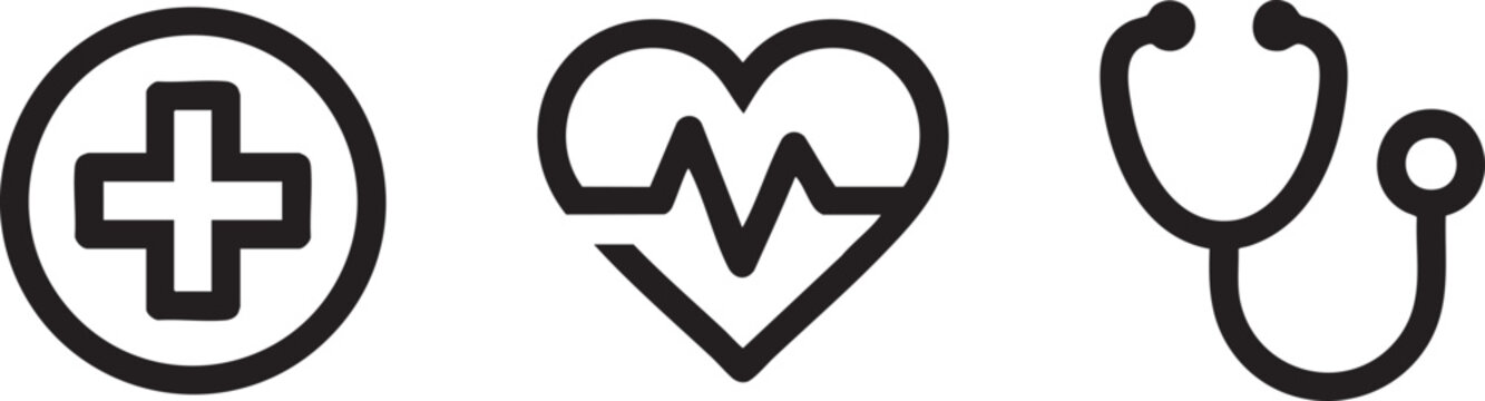 Three healthcare therapy support icon collection