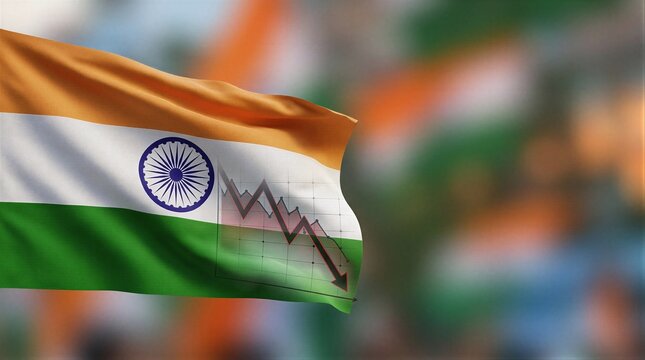 A close up shot of the flag of the country of India.