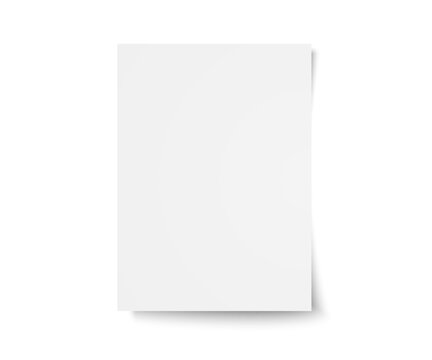 Magazine cover isolated on transparent background, blank brochure mockup, sheet of paper with shadow - vector