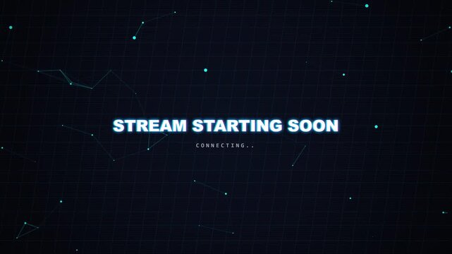Stream Starting Soon motion graphic with digital network node connection