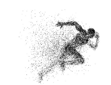Dynamic Runner Silhouette with Abstract Particle Trail