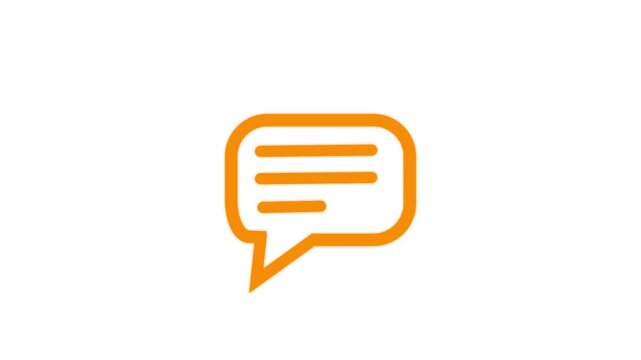 Inbox massage icon looped animation. mail box, notification, chatting message concept.