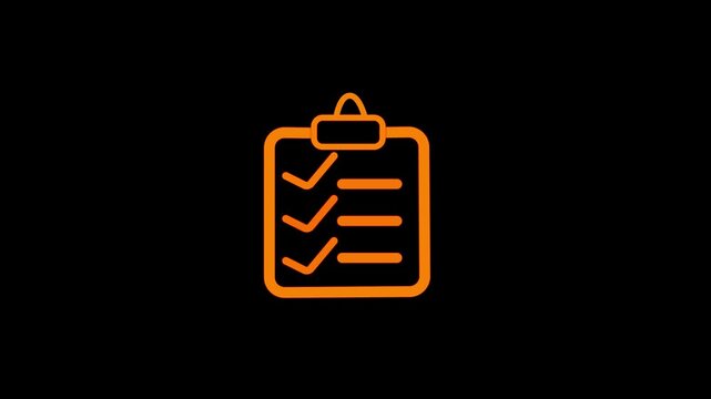 Checklist clipboard document format animation.